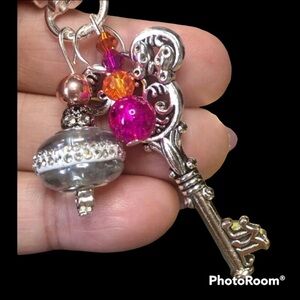 🐭🗝Mickey look key chain with beads and charms- made by me